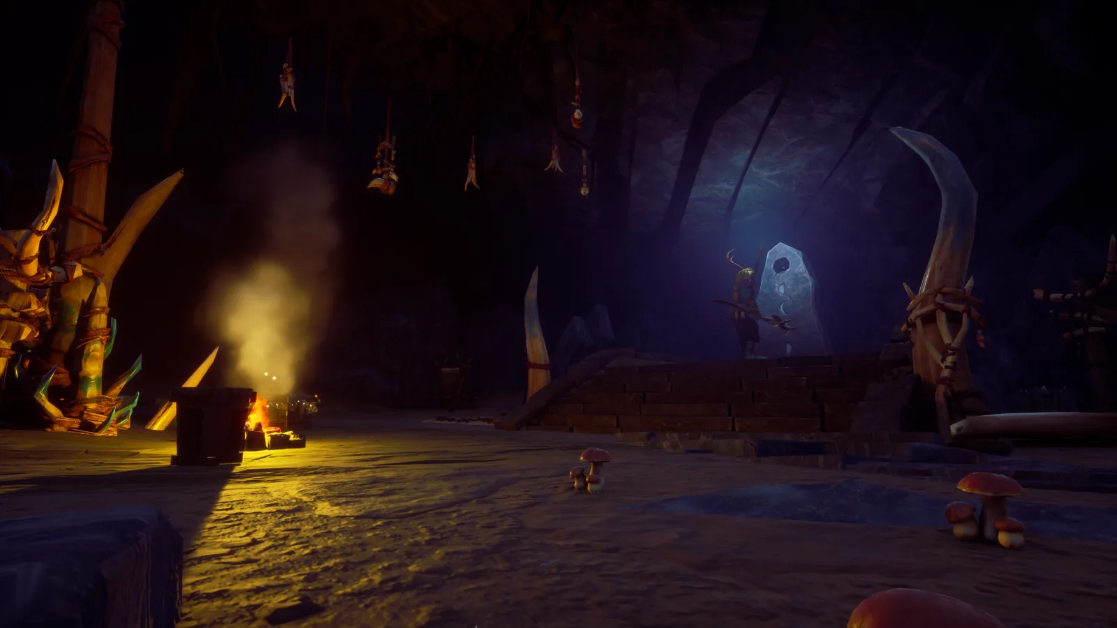 The Garou druid cave entrance at the bottom of Whispering Swamp