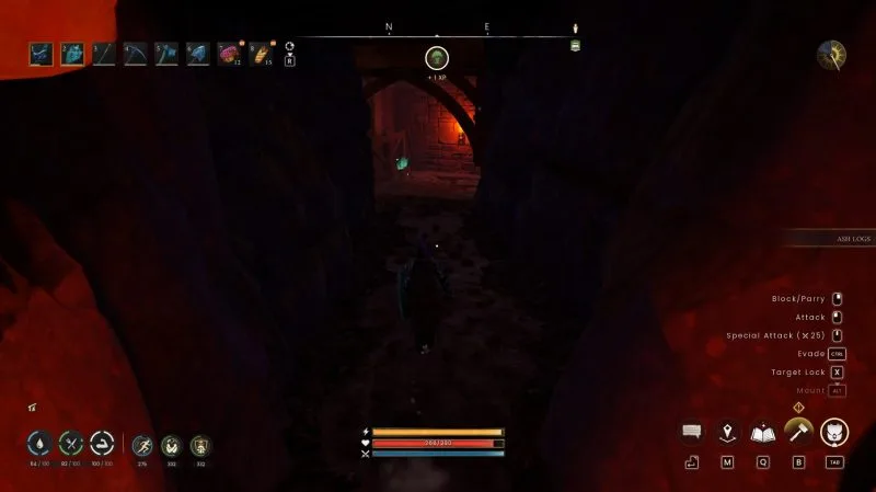 Scorned Wilderness route with the elevator and lever section leading toward the second Sanguine Urn